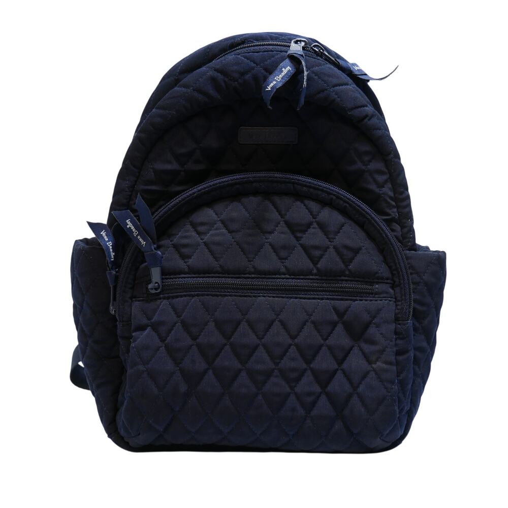 Vera Bradley Essential Compact Quilted Classic Microfiber Backpack Navy Blue